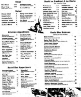 Mizu Sushi menu