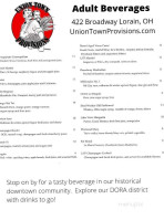 Union Town Provisions menu