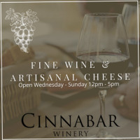 Cinnabar Winery Tasting Room food