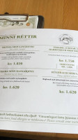 Íslenski Barinn menu