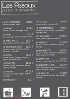 Les Pissoux menu