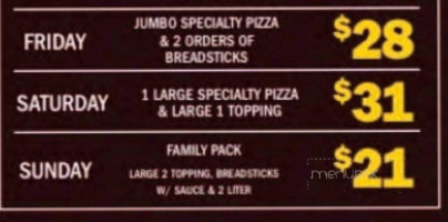 Klosterman Pizza Co menu