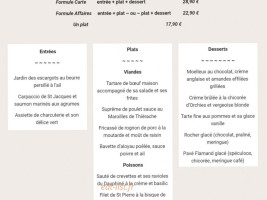 Restaurant le T menu