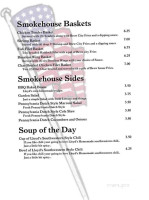 Smokehouse Tavern menu