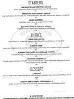 Walter's Basin menu