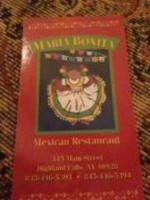 Maria Bonita menu