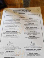 Freedom Cafe Public House menu