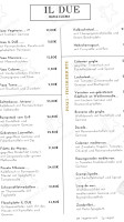 Il Due Cucina menu