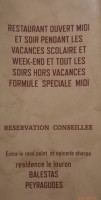 Bar Restaurant Le Hourgade menu