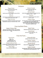 Gabby's Italian Bistro menu