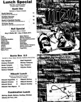 Mizu Sushi menu