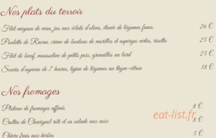 La Chaumiere menu