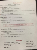 Eb's Eatery menu