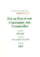 Le Pré Verger menu