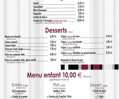 Le Beaujolais menu