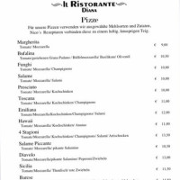 Il Ristorante Diana menu