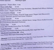 W. Rick's Taproom Grill menu