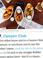 The Canyon Sports Pub Grill Canyon Club food