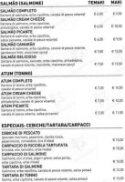 Copacabana menu