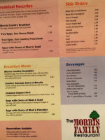 Morris's Family menu