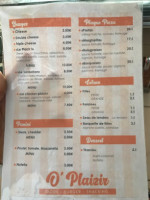 O’plaizir menu