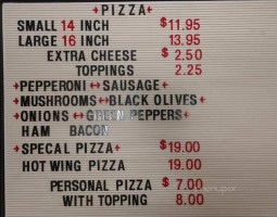 Papa's Pizza menu