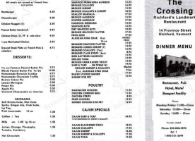 The Crossing menu