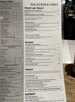 Sola's Bar & Grill menu