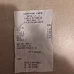 Vintage Cafe menu