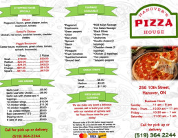 Hanover Pizza House menu