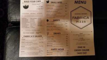 Fabrica Pizza menu