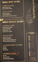 Basilic Thai menu