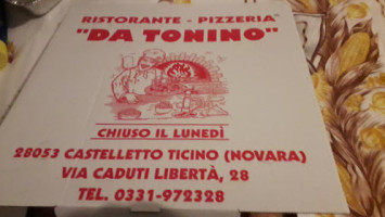 Pizzeria Da Tonino menu