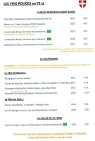 Le Fiacre menu