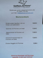 Zur Krone menu