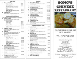 Song's menu