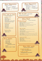 Villa de l'Inde menu