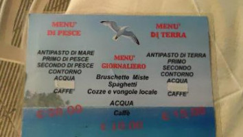 Gabbiano Dei Buongustai menu