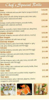 Aki Japanese Steakhouse And Sushi menu