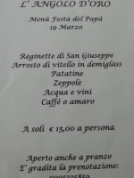 Gelateria L'angolo D'oro menu