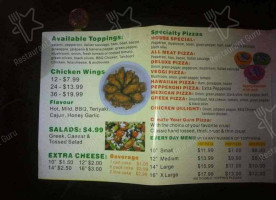 Crossfield Pizza menu