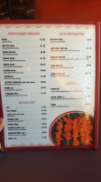 Tandoor Indian menu