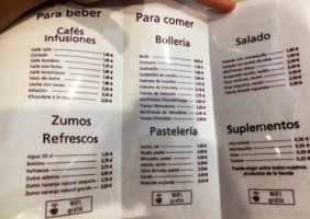 Pasteleria Tolosana menu