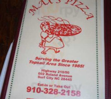 Maxs Pizza Surf City menu