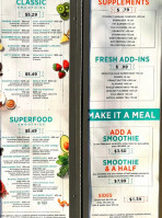 Tropical Smoothie Cafe menu