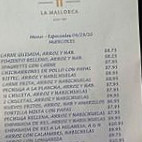 La Mallorca menu