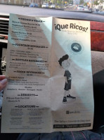 Que Ricos! menu