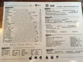 Sushi Sei menu