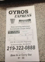 Gyros Express menu