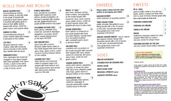 Rock-n-Sake Lafayette menu